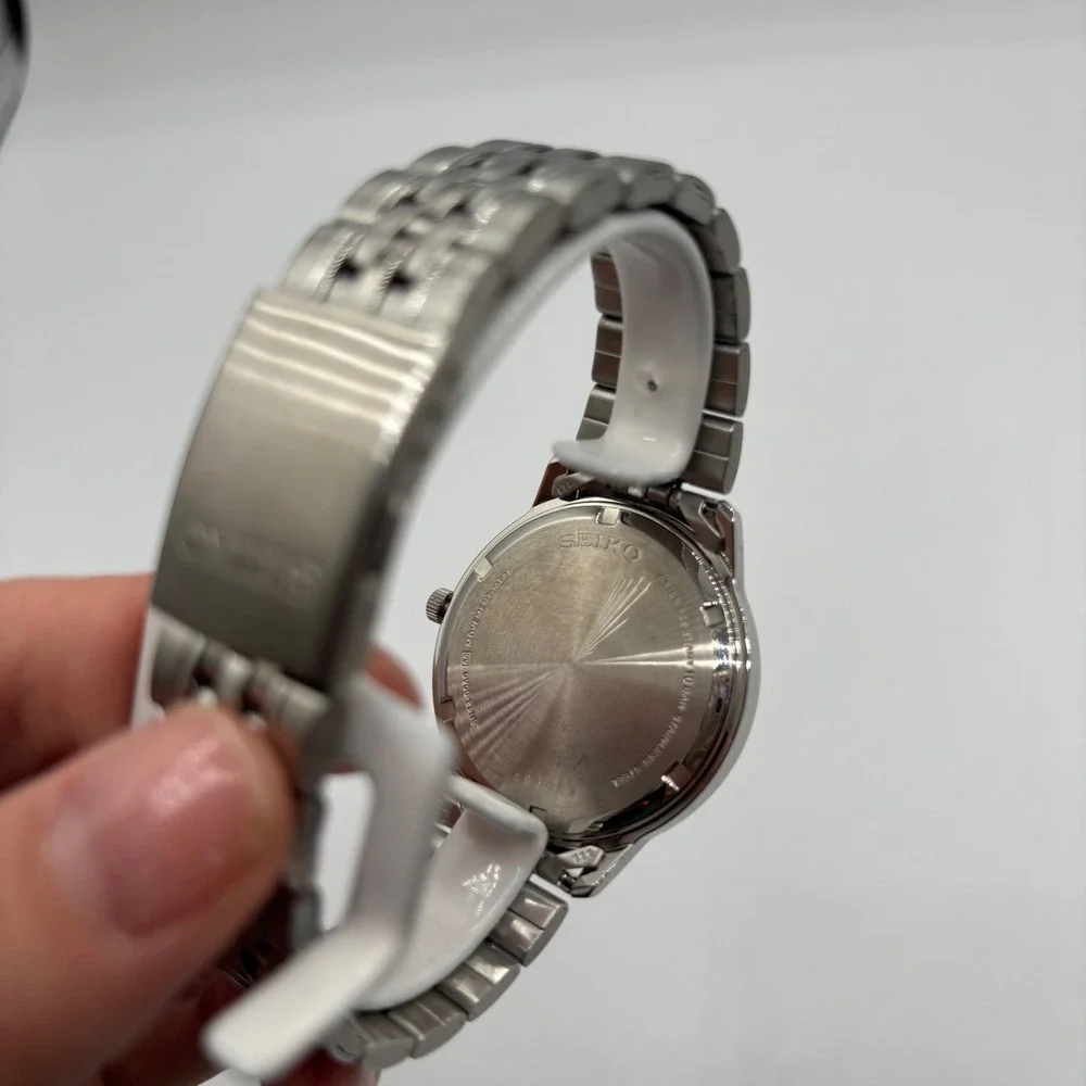 Seiko SUR093 Prime Stainless Steel Black Dial Mens Quartz Watch DEAD BATTERY